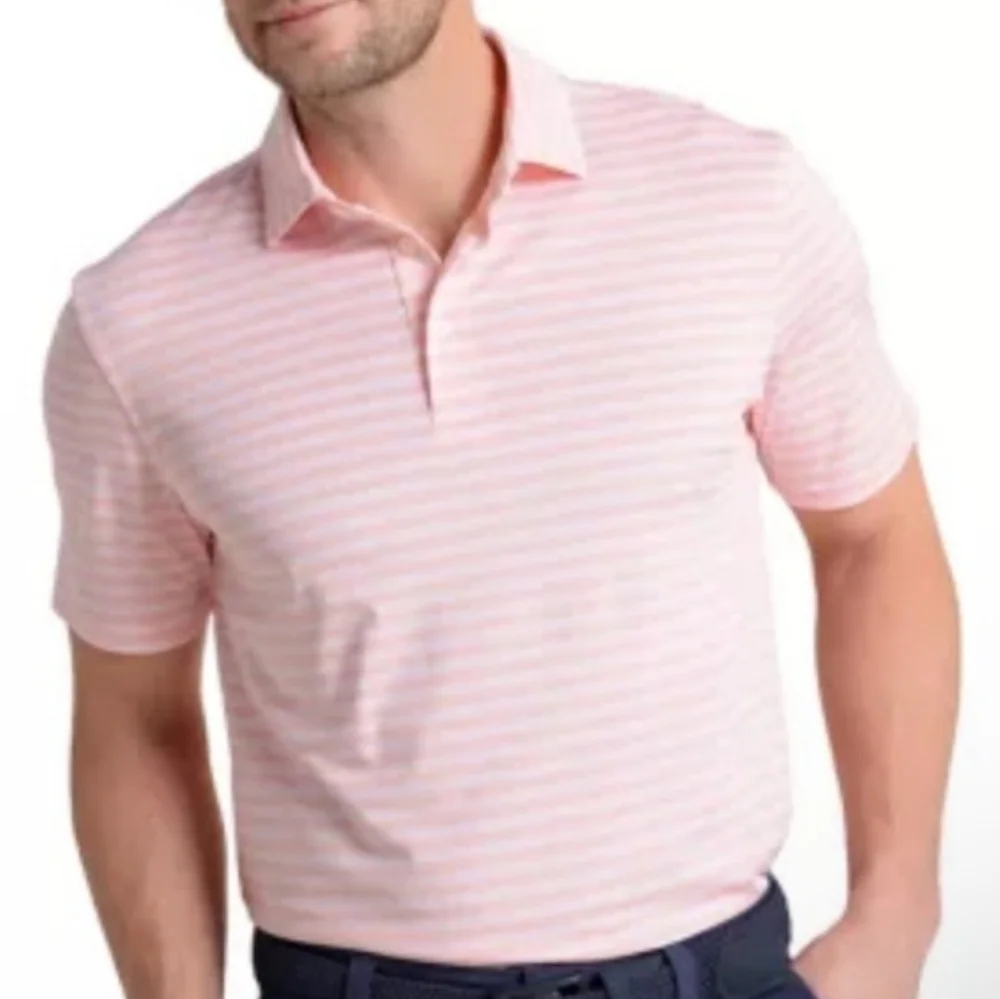 NWT Men's RLX Ralph Lauren Light Pink Striped Polo Shirt